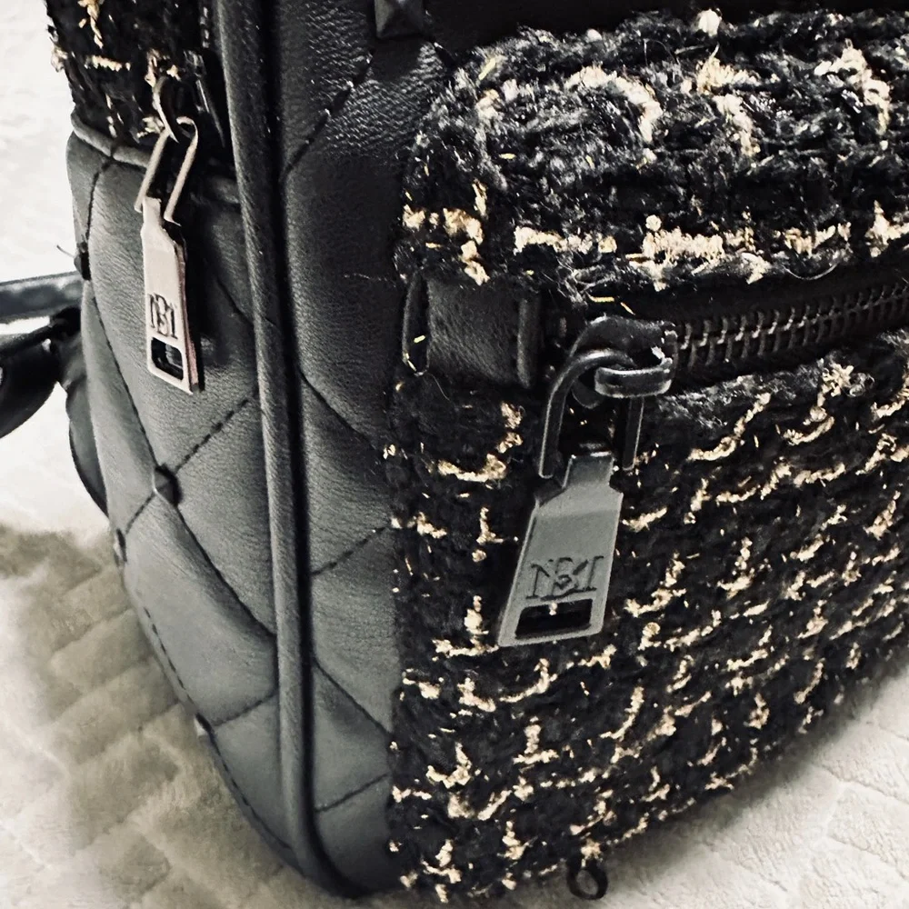 Badgley Mischka Diamond-Quilted Nylon Backpack